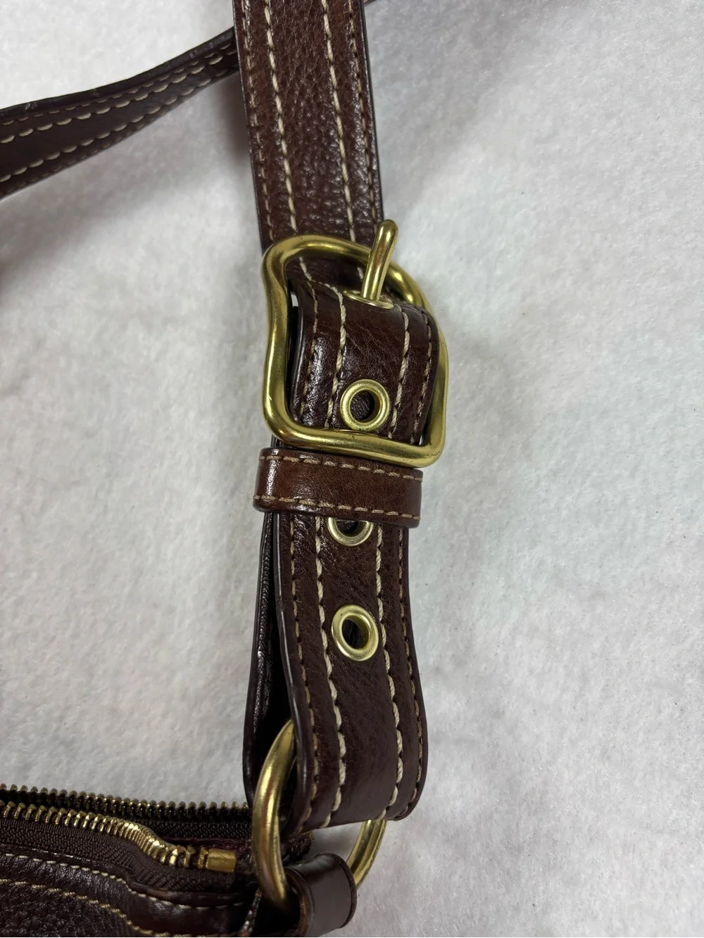 Coach Patchwork Leather & Signature Canvas Hobo Shoulder Bag Brown Multi Y2K
